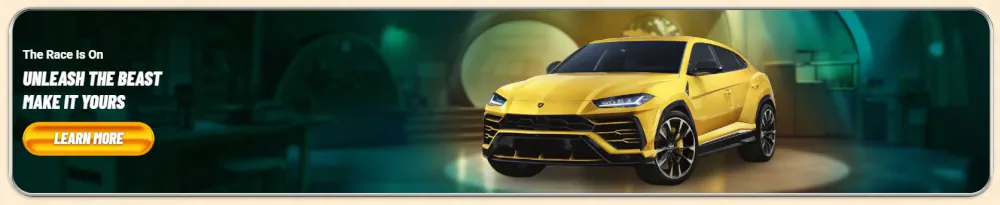 Vegasino "Unleash the Beast" luxury SUV promotion banner